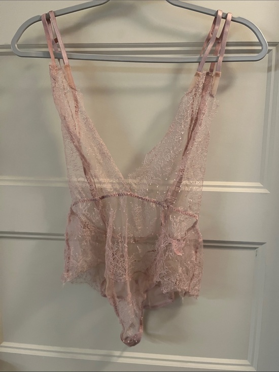 Victoria's Secret Other - Victoria's Secret Sheer Lace Plunge Teddy - Light Violet Pink